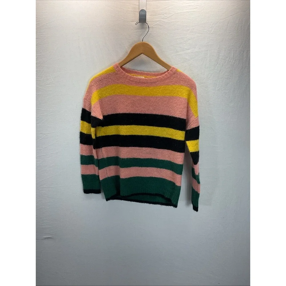 Lot of 2 Molo Tops Sz 11/12 Long Sleeve Jersey T Knit Sweater Art Striped Wool